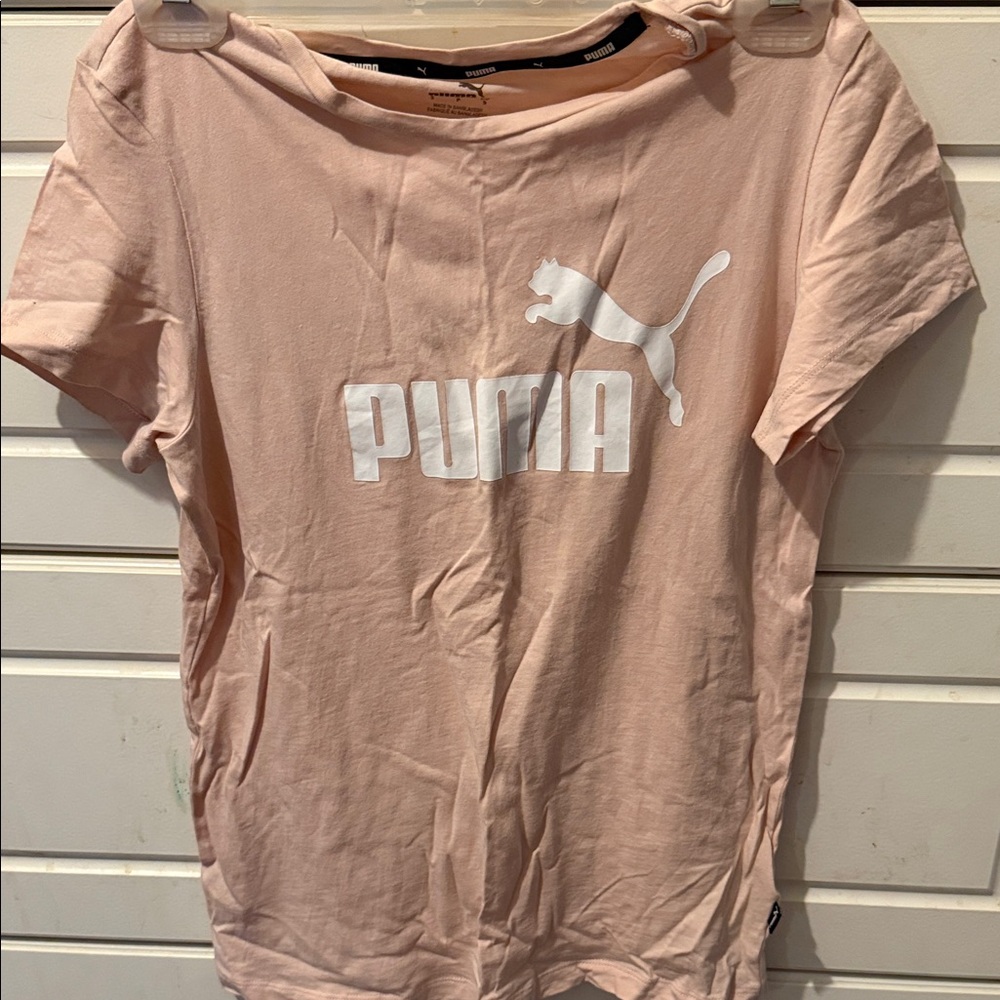Puma Light Pink Tee with White Logo